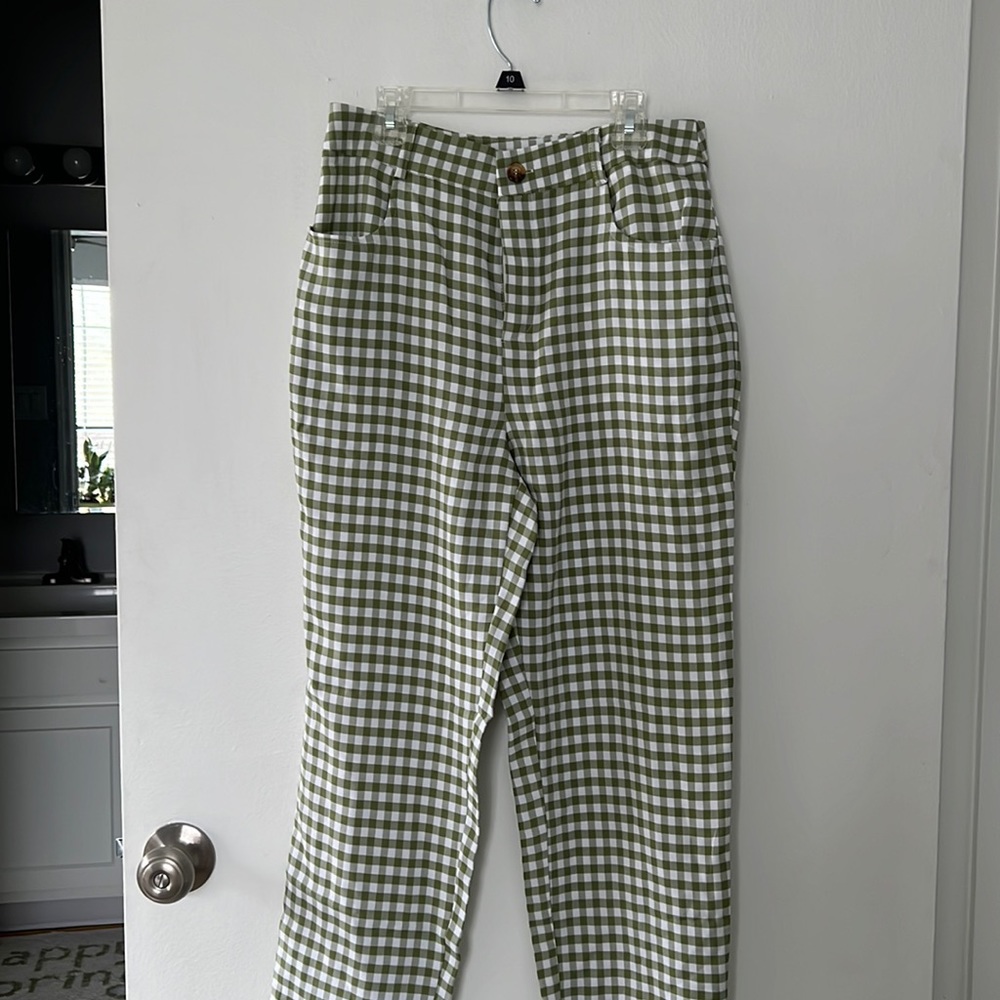 Olive green trousers